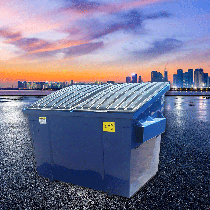 Dumpster with background-